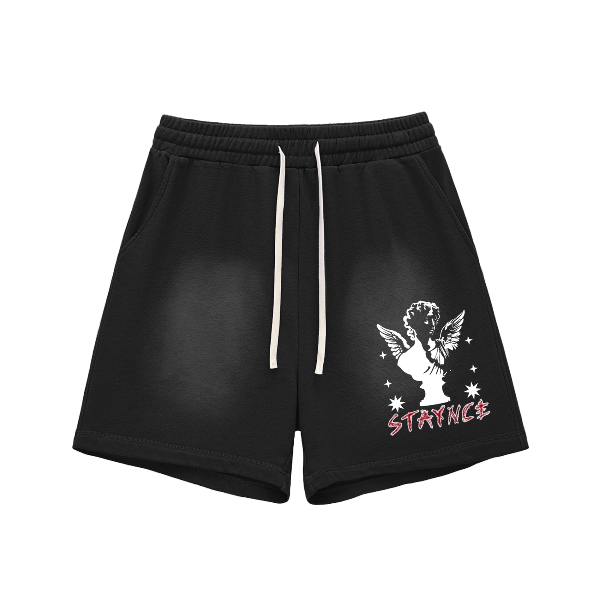 Sun Fade Raw Edge Cotton Shorts
