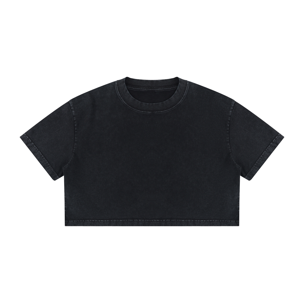 Women's Mineral Wash Cotton Crop T-Shirt  "Cropped and Hot!"
