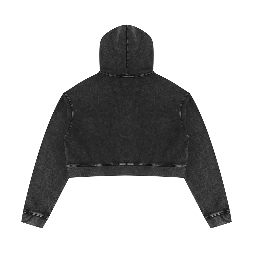 Women’s Mineral Washed Crop Hoodie "Plan Jane? No logo