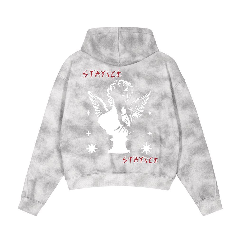 Dirty Washed Zip-Up Fleece Hoodie