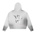 Sun Fade Frayed Raw Edge Fleece Zip Hoodie