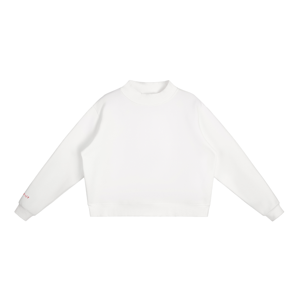 Womens Fleece Mock-Neck Crew Sweatshirt