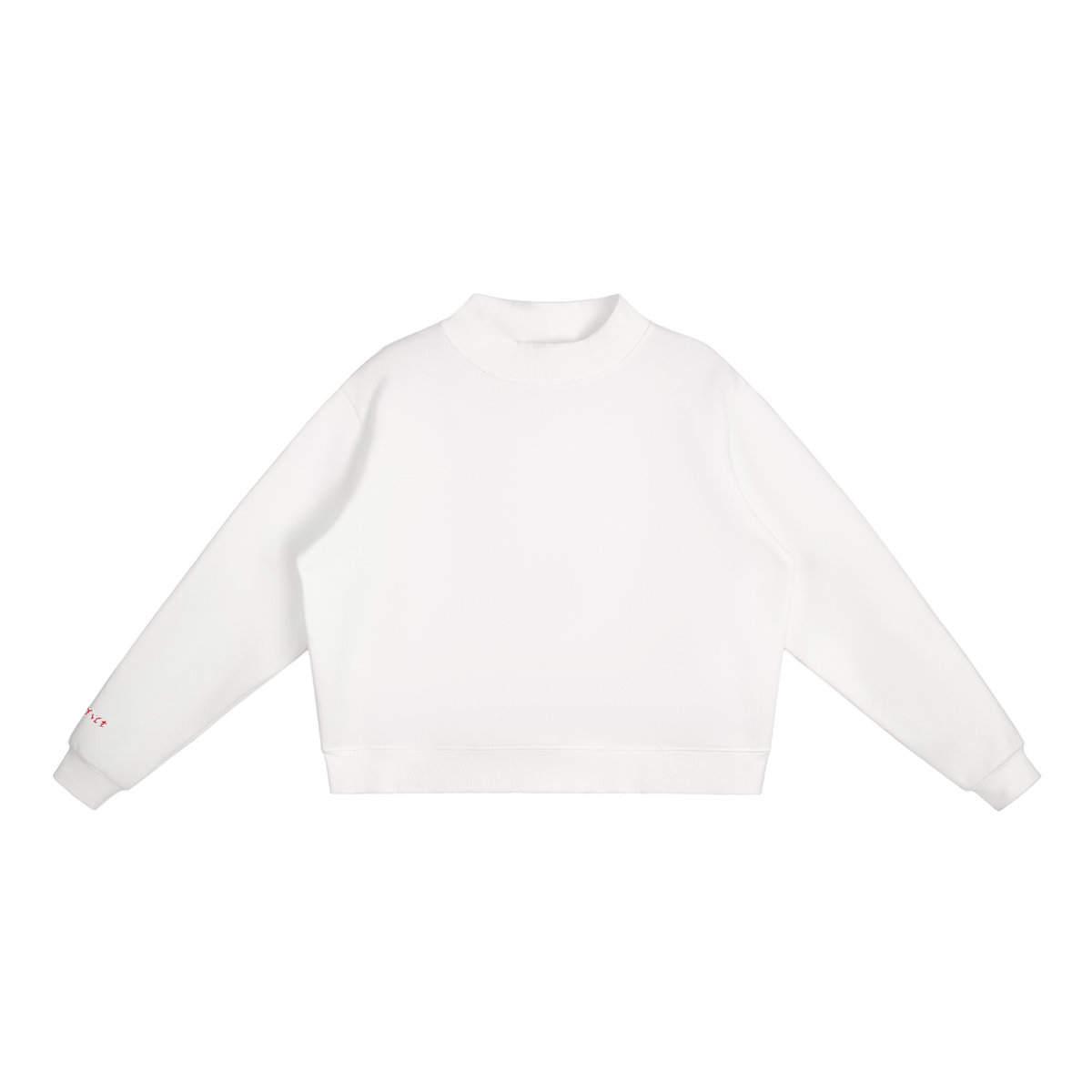 Womens Fleece Mock-Neck Crew Sweatshirt
