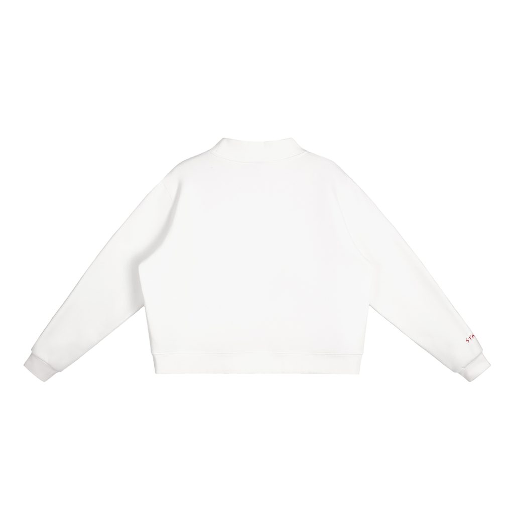 Womens Fleece Mock-Neck Crew Sweatshirt
