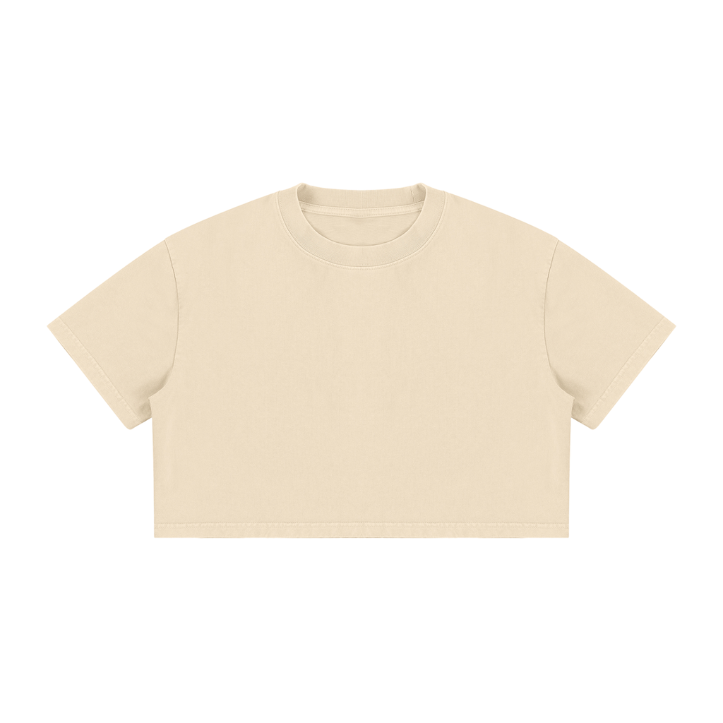 Women's Mineral Wash Cotton Crop T-Shirt  "Cropped and Hot!"