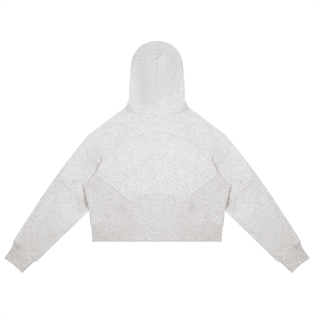Womens Cropped Zip-Through Hoodie