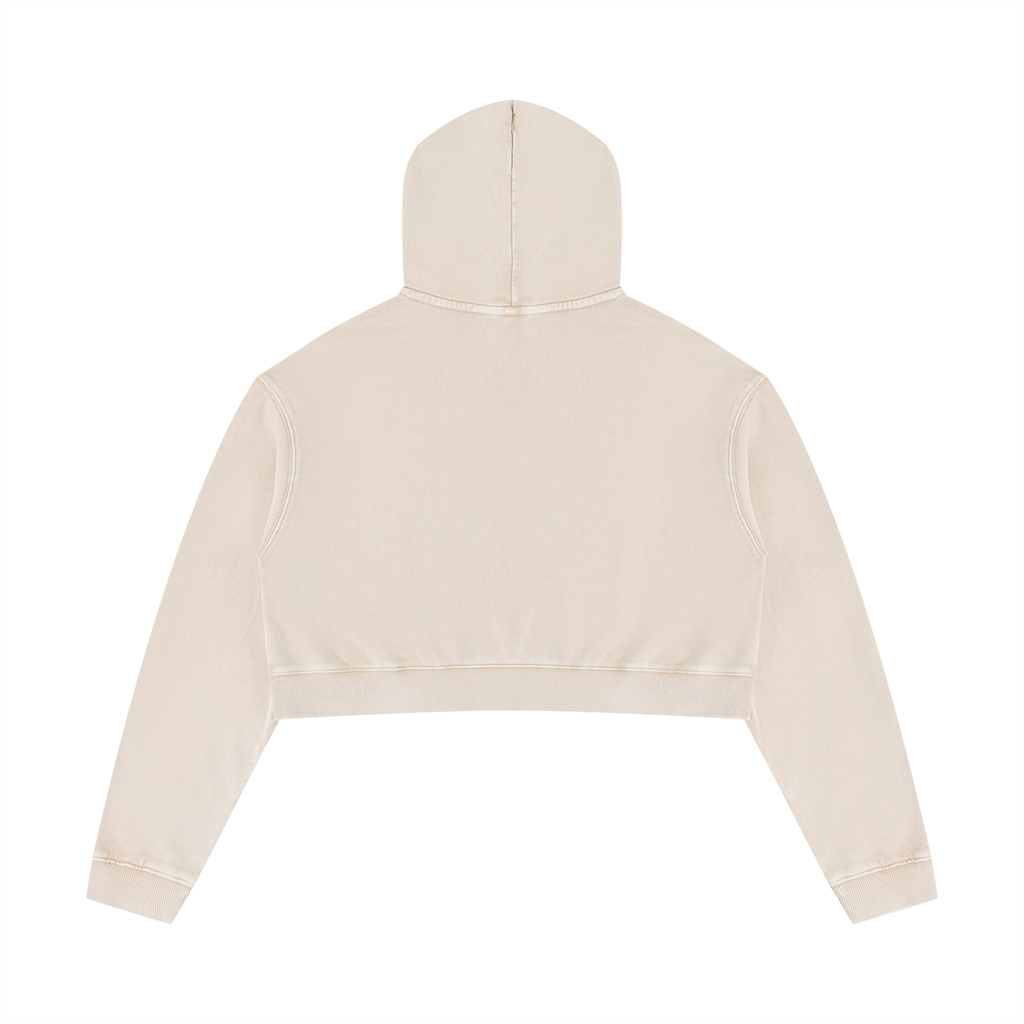 Women’s Mineral Washed Crop Hoodie "Plan Jane? No logo