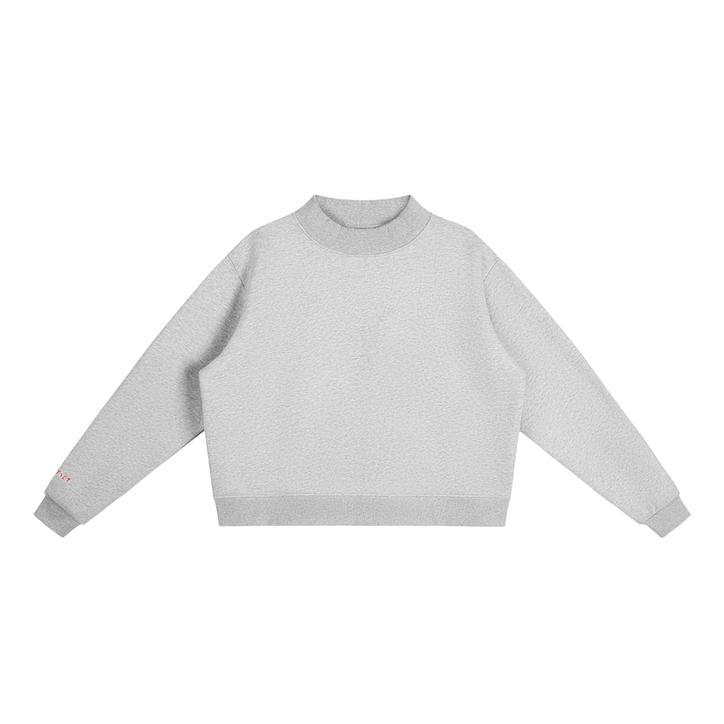 Womens Fleece Mock-Neck Crew Sweatshirt