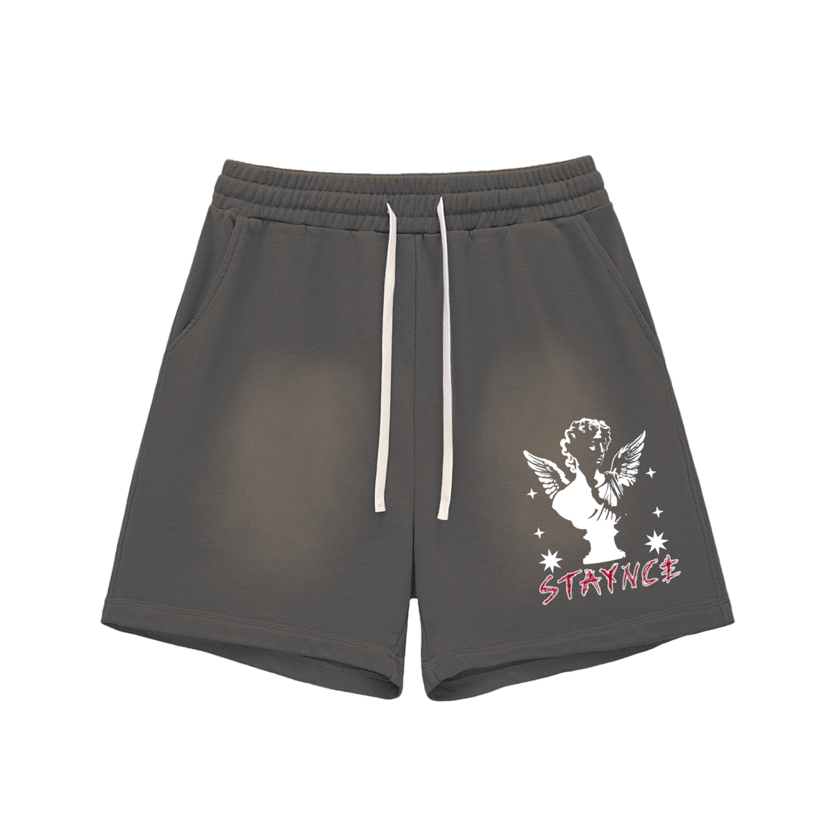 Sun Fade Raw Edge Cotton Shorts