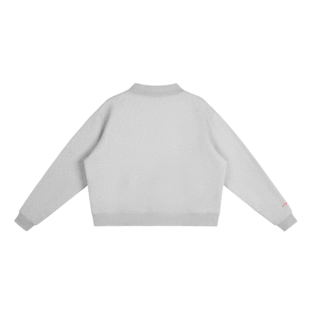 Womens Fleece Mock-Neck Crew Sweatshirt