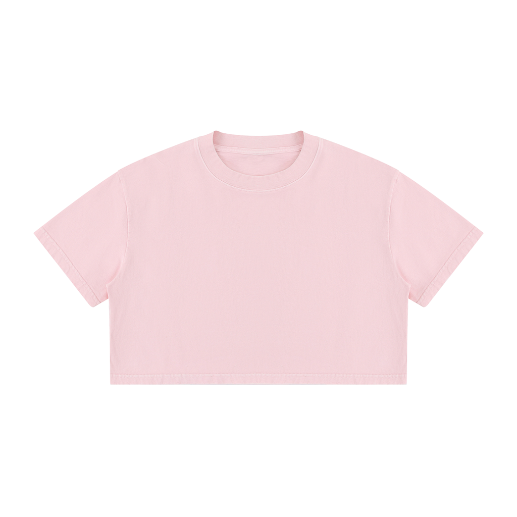 Women's Mineral Wash Cotton Crop T-Shirt  "Cropped and Hot!"