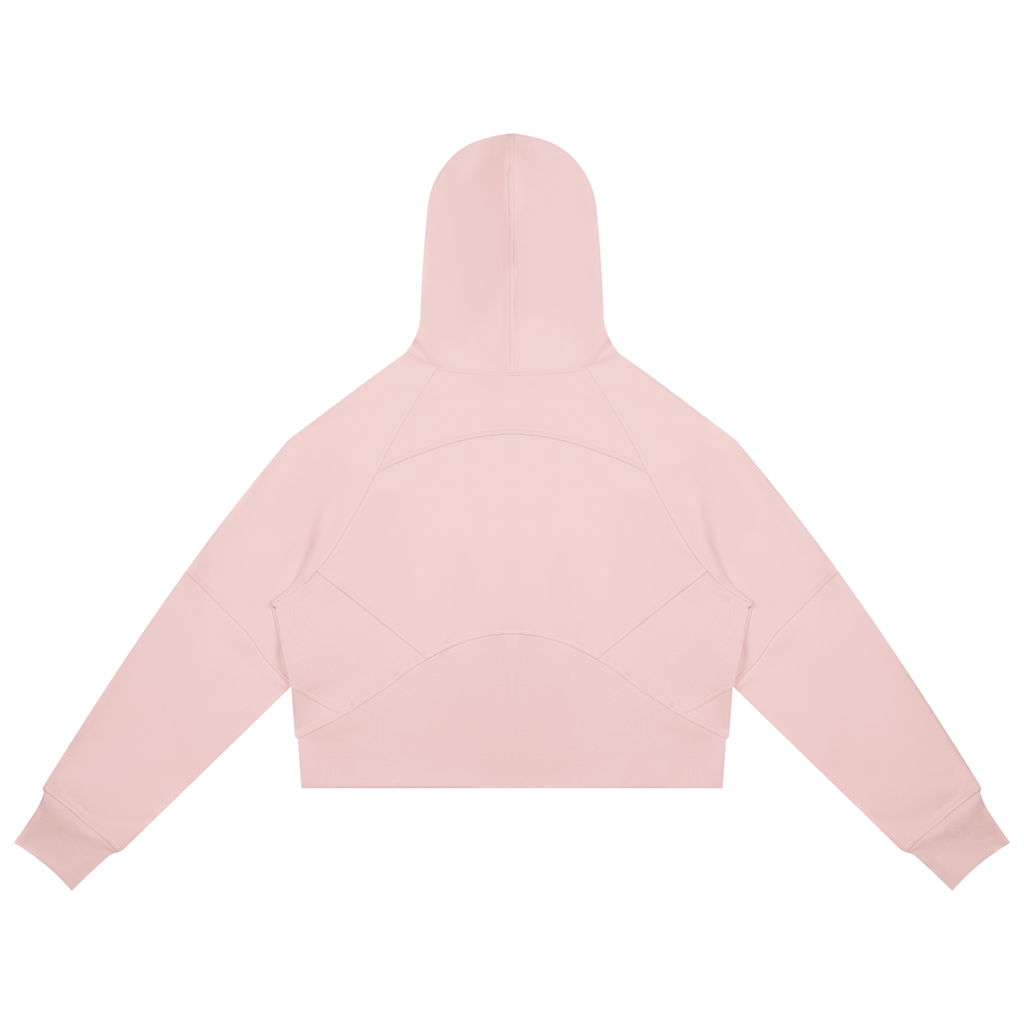 Womens Cropped Zip-Through Hoodie