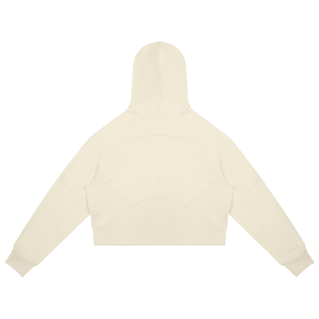 Womens Cropped Zip-Through Hoodie
