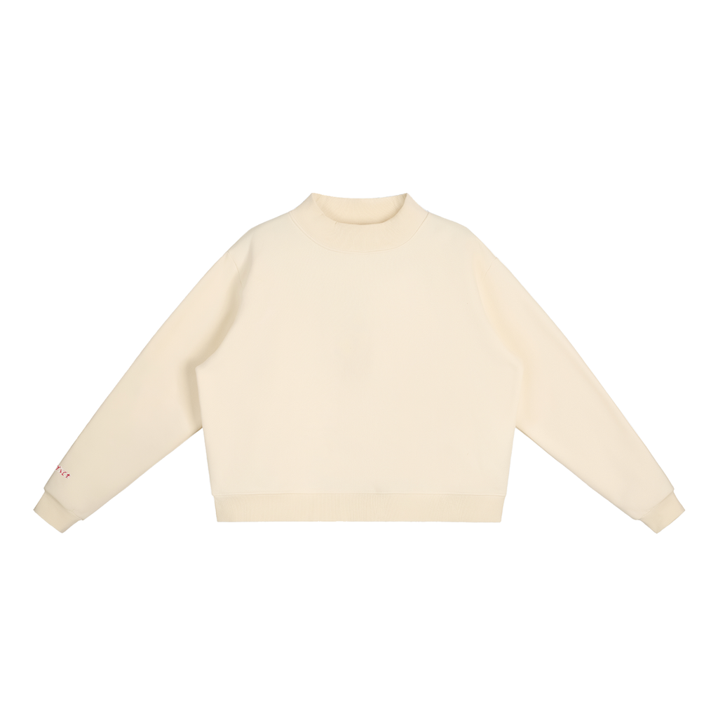 Womens Fleece Mock-Neck Crew Sweatshirt