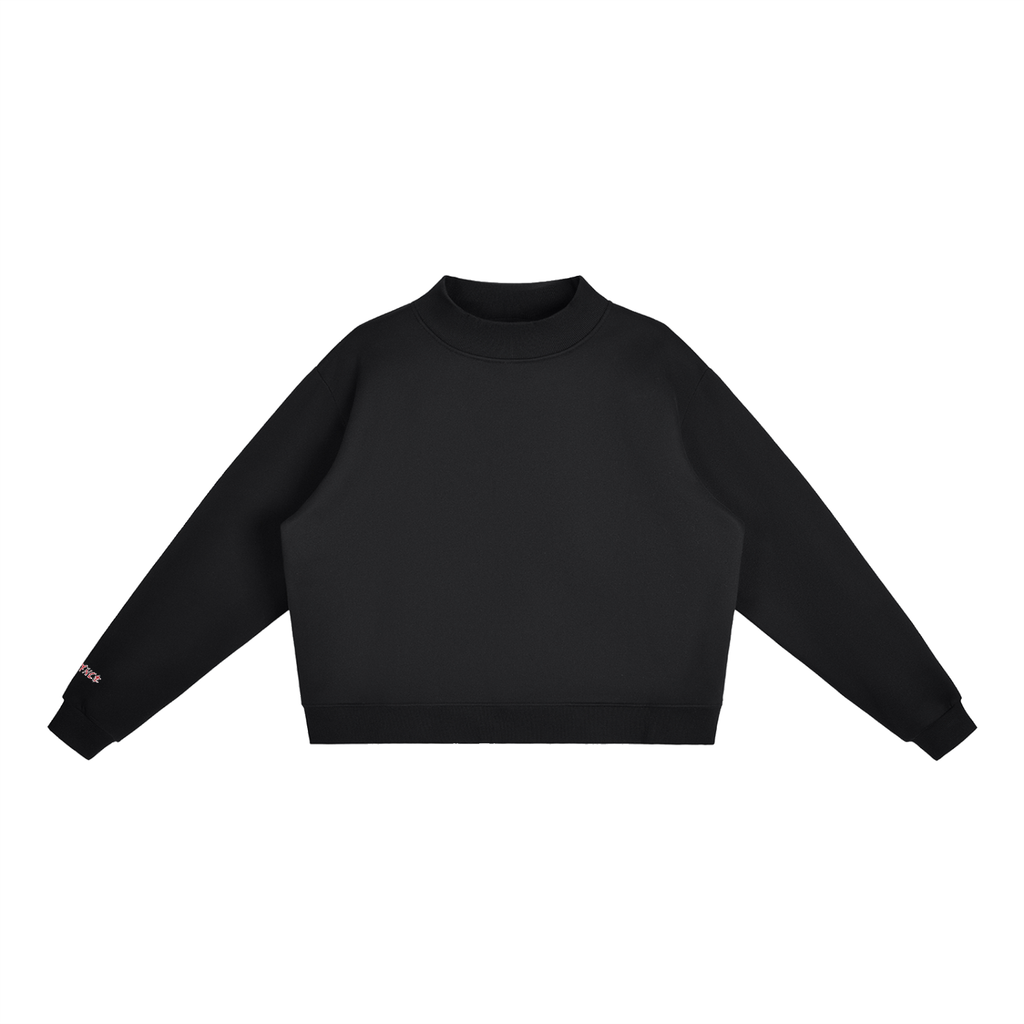 Womens Fleece Mock-Neck Crew Sweatshirt