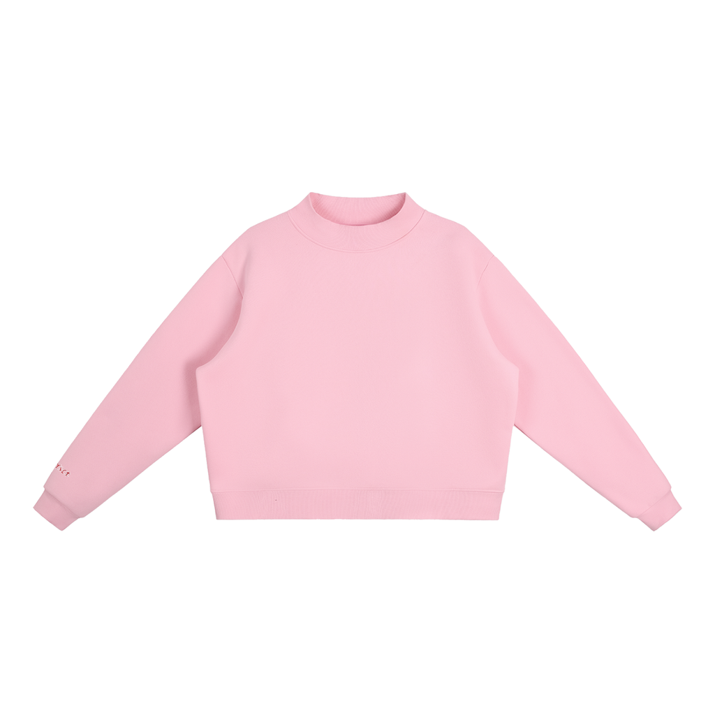 Womens Fleece Mock-Neck Crew Sweatshirt