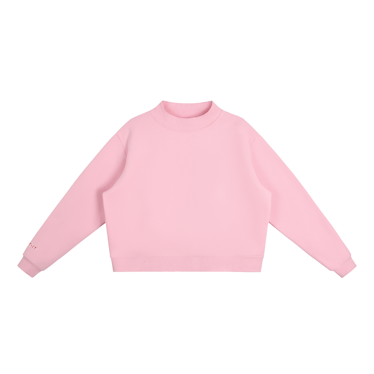 Womens Fleece Mock-Neck Crew Sweatshirt