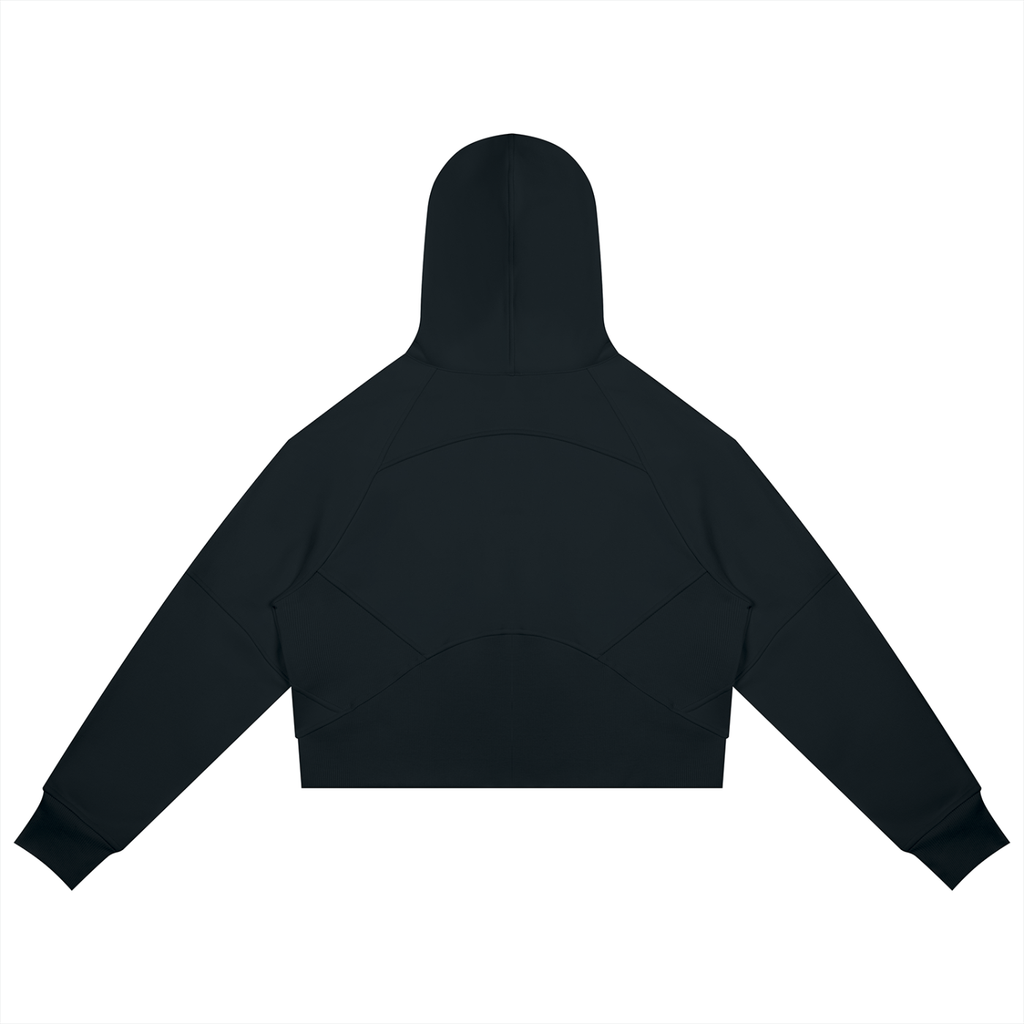 Womens Cropped Zip-Through Hoodie