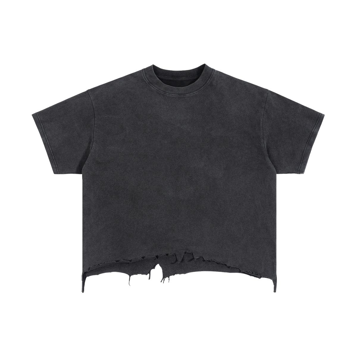 Vintage Wash Boxy Distressed Hem T-Shirt