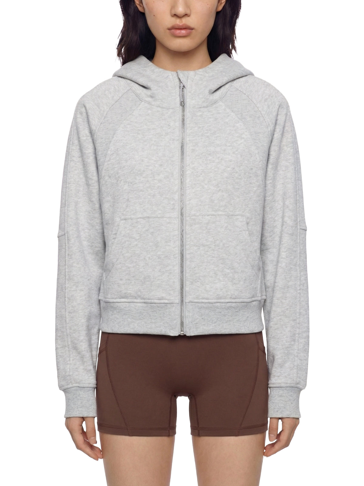 Womens Cropped Zip-Through Hoodie
