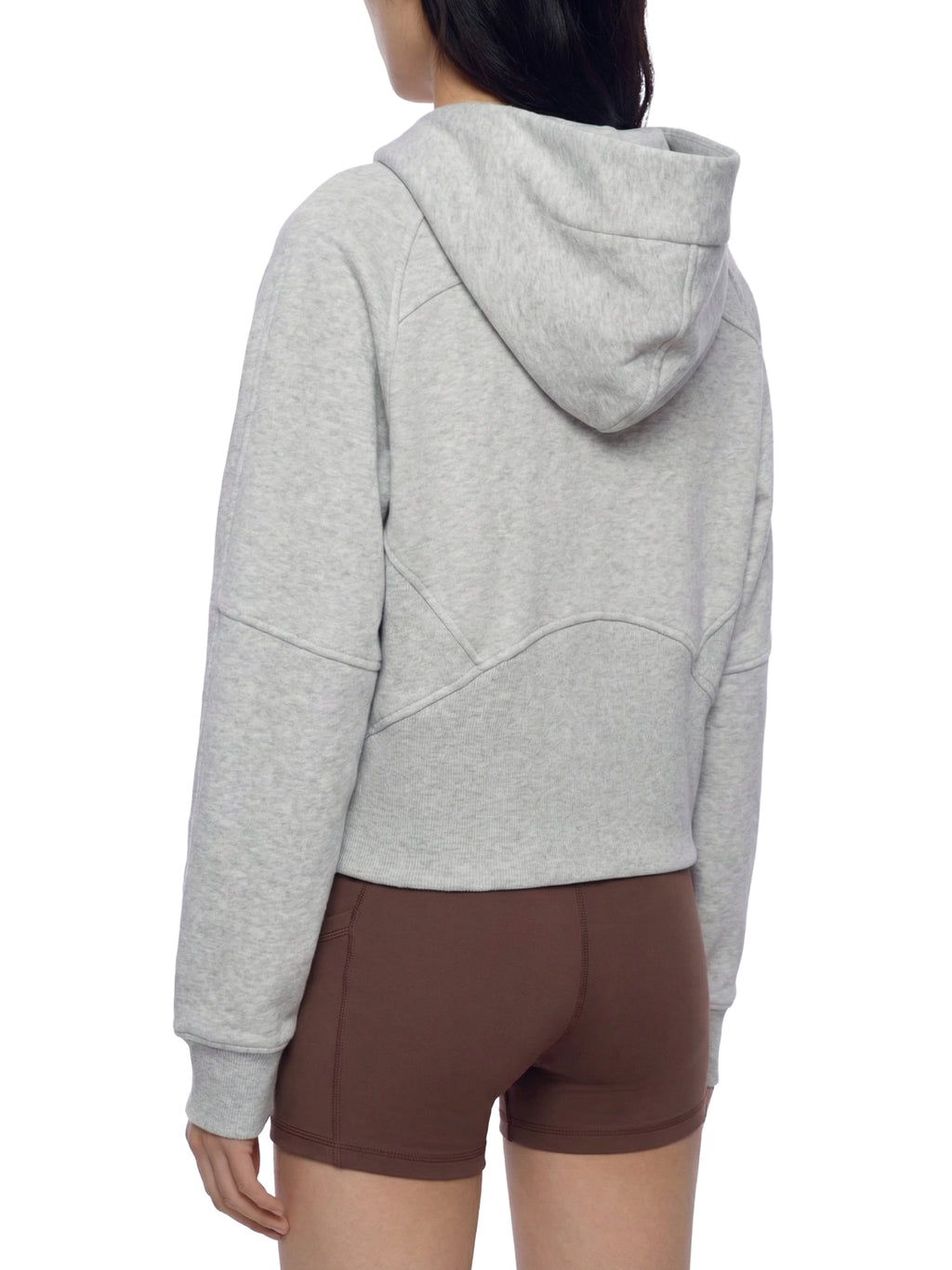 Womens Cropped Zip-Through Hoodie