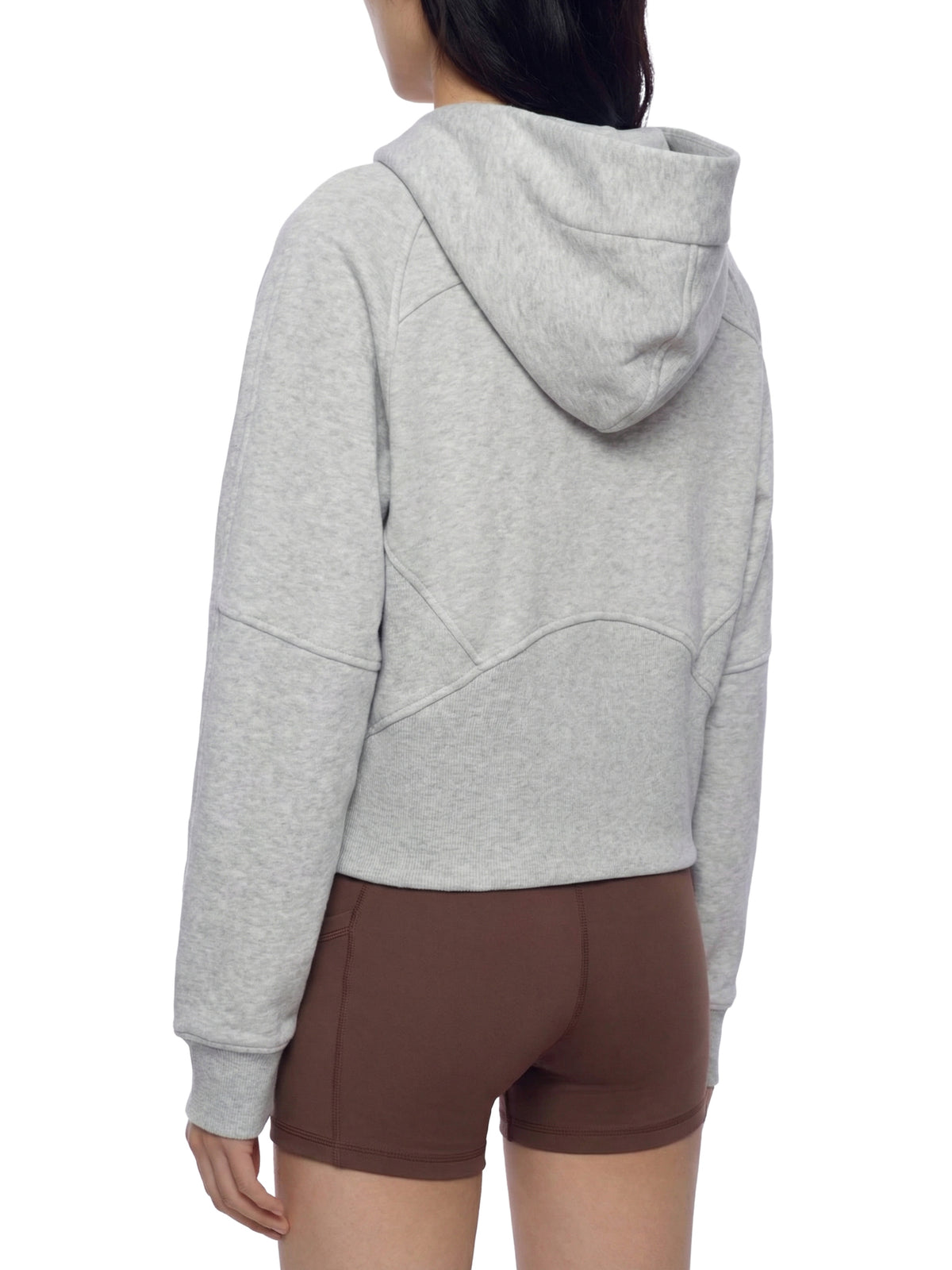 Womens Cropped Zip-Through Hoodie