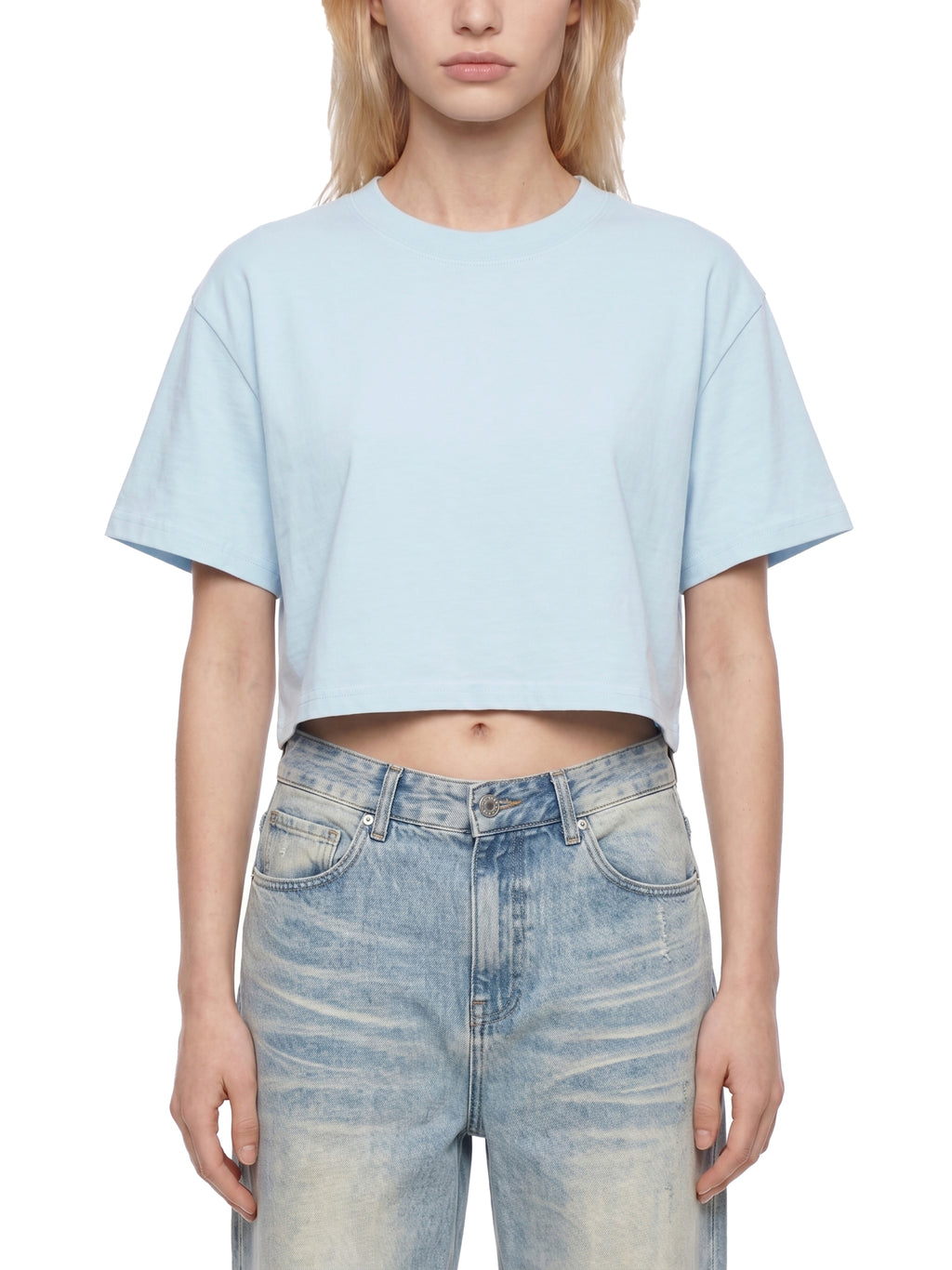 Women's Mineral Wash Cotton Crop T-Shirt  "Cropped and Hot!"