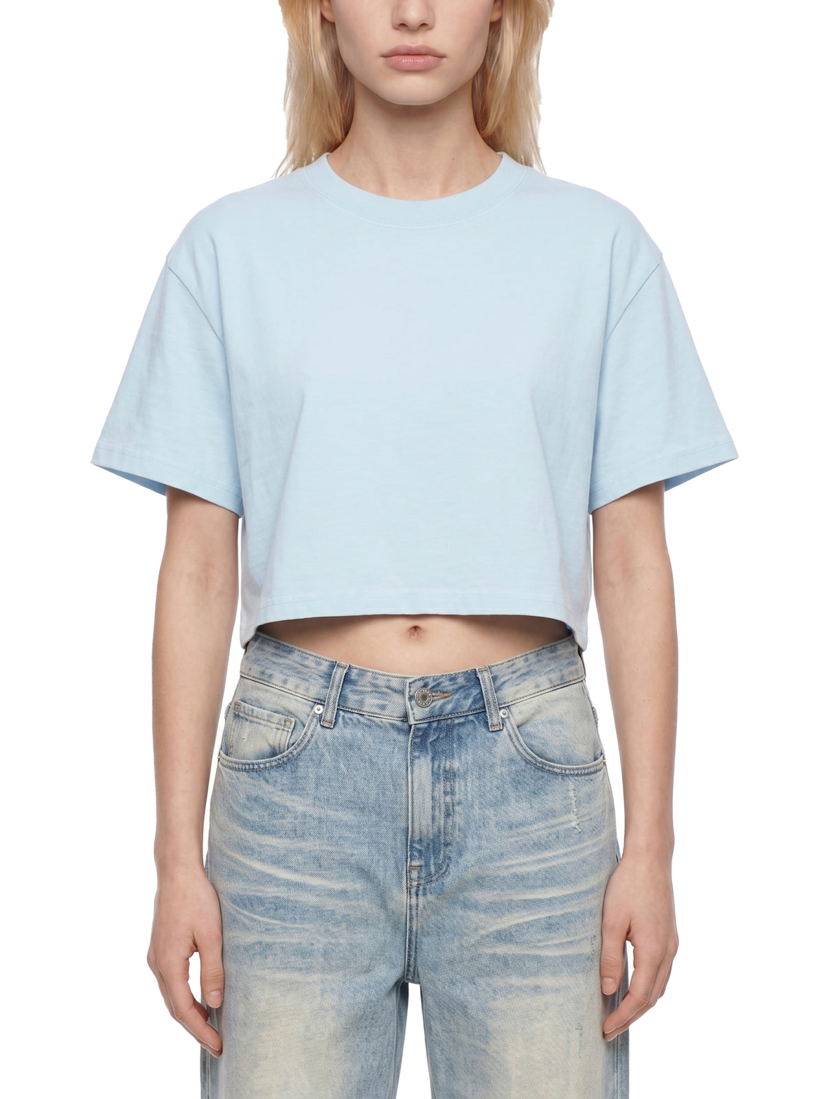 Women's Mineral Wash Cotton Crop T-Shirt  "Cropped and Hot!"