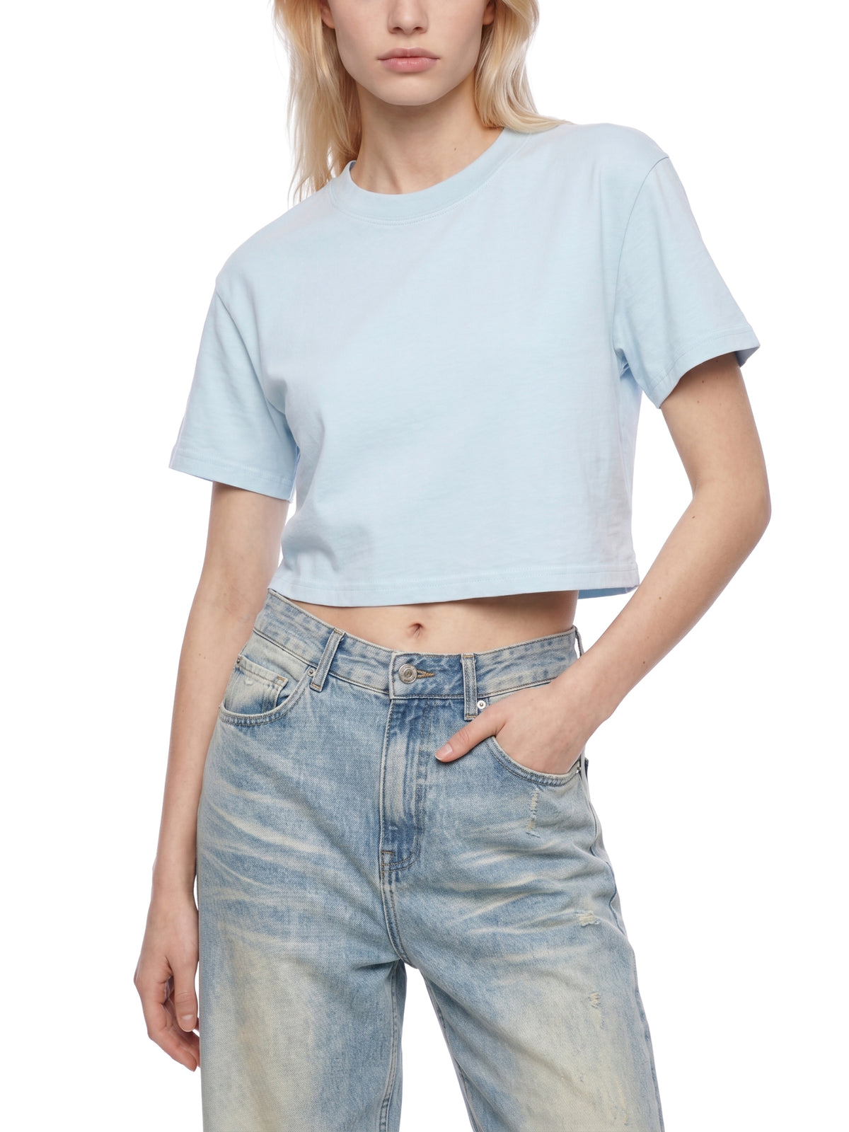 Women's Mineral Wash Cotton Crop T-Shirt  "Cropped and Hot!"