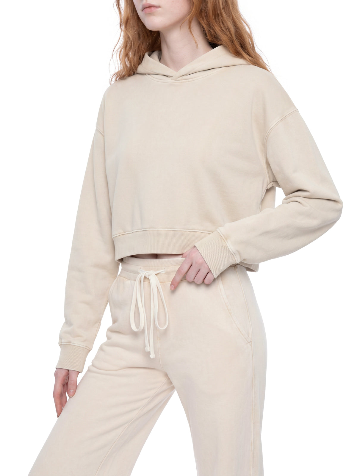 Women’s Mineral Washed Crop Hoodie "Plan Jane? No logo